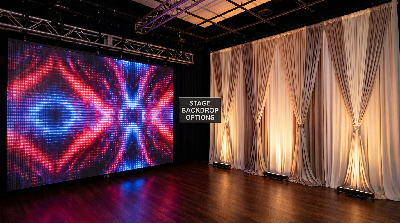 Illuminated and Fabric Backdrop Models